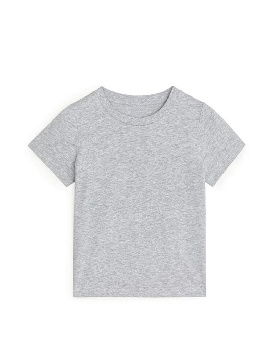 LIGHT GRAY COTTON JERSEY T-SHIRT